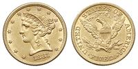 5 dolarów 1881, Filadelfia, złoto 8.33 g, Fr. 14