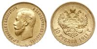 10 rubli 1911/ЭБ, Petersburg, złoto 8.60 g, bard