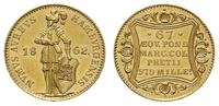 dukat 1862, Hamburg, złoto 3.48 g, piękny, Fried