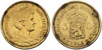 5 guldenów 1912, złoto 3.34g, moneta wyjęta z op