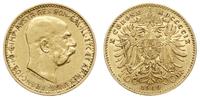 10 koron 1909, Wiedeń, typ Schwartz, złoto 3.38 