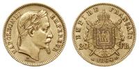 20 franków 1864/A, Paryż, złoto 6.41 g, Gadoury 