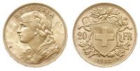 20 franków 1922/B, Berno, złoto 6.45 g, Fr. 499