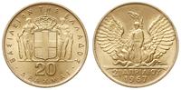 20 drachm 1967, złoto 6.45 g, piękne, Fr. 22