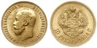 10 rubli 1904/AP, Petersburg, złoto 8.61 g, rzad