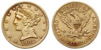 5 dolarów 1902/S, San Francisco, złoto 8.32 g