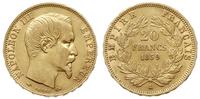 20 franków 1859/A, Paryż, złoto 6.44 g, Fr. 573,
