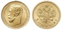 5 rubli 1902/AP, Petersburg, złoto 4.30 g, wyśmi