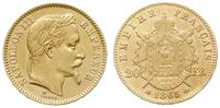 20 franków 1865 BB, Strasbourg, złoto 6.41 g, Fr