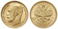 15 rubli 1897, Petersburg, złoto 12.90, wybite s