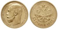 15 rubli 1897, Petersburg, złoto 12.90, wybite p
