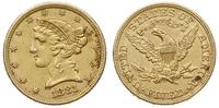 5 dolarów 1881, Filadelfia, głowa Liberty, złoto