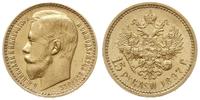 15 rubli 1897 AГ, Petersburg, złoto 12.90 g, ste