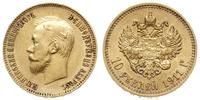 10 rubli 1911 ЭБ, Petersburg, złoto 8.60 g, Bitk