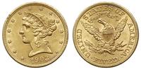 5 dolarów 1903/S, San Francisco, złoto 8.35 g