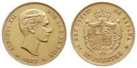 25 peset 1877, Madryt, złoto 8.04g, Fr. 342, Cay