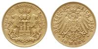 10 marek 1905, Hamburg, złoto 3.95 g, Jaeger 211