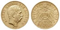 20 marek 1895 E, Muldenhütten, złoto 7.94 g, ład