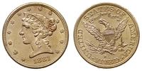5 dolarów 1881 S, San Francisco, złoto 8.35 g, u