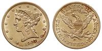 5 dolarów 1907 D, Denver, złoto 8.35 g, resztki 
