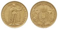 10 koron 1909 KB, Kremnica, złoto 3.38 g, Fr. 25