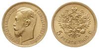 5 rubli 1903/АР, Petersburg, złoto 4.30 g, Fr. 1