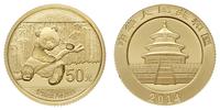 50 yuanów 2014, złoto 3.11 g, moneta wybita lust