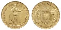 10 koron 1911/KB, Kremnica, złoto 3.38 g, piękne