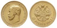 10 rubli 1903 AP, Petersburg, złoto 8.60 g, Bitk