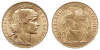 20 franków 1911, Paryż, złoto 6.45 g, piękne, Fr
