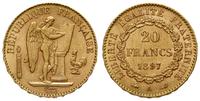 20 franków 1897 A, Paryż, złoto 6.45 g, ładne, F