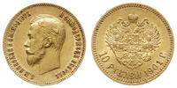 10 rubli 1901 Ф•З, Petersburg, złoto 8.59 g, Bit