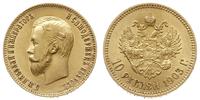 10 rubli 1903 AP, Petersburg, złoto 8.58 g, ładn