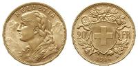 20 franków 1914 B, Brno, złoto 6.44 g, piękne, F