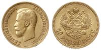 10 rubli 1900 Ф•З, Petersburg, złoto 8.60 g, ład