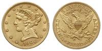 5 dolarów 1906 D, Denver, Liberty Head, złoto 8.
