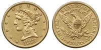 5 dolarów 1887/S, San Francisco, złoto 8.34 g