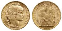 20 franków 1907, Paryż, złoto "900", 6.45 g