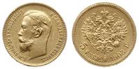 5 rubli 1903 AP, Petrersburg, złoto 4.29 g, Bitk