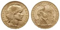 20 franków 1908, Paryż, złoto "900", 6.45 g, Gad