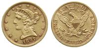 5 dolarów 1897, Filadelfia, złoto 8.32 g