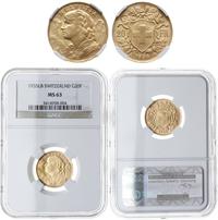 20 franków 1935 L-B, Berno, złoto 6.45 g, moneta