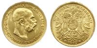 10 koron 1912, NOWE BICIE, złoto 3.39 g, piękne,