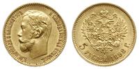 5 rubli 1898 АГ, Petersburg, złoto 4.30 g, Fr. 1