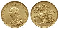 1 funt 1891 S, Sydney, złoto 7.98 g, bardzo ładn
