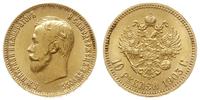 10 rubli 1903/АР, Petersburg, złoto 8.60 g, pięk