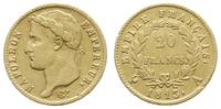 20 franków 1813/A, Paryż, złoto 6.36 g, Fr. 511,