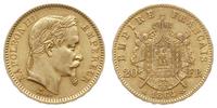 20 franków 1864/A, Paryż, złoto 6.44 g, Fr. 584,