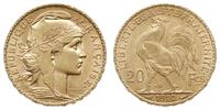 20 franków 1910/A, Paryż, złoto 6.45 g, Fr. 596a