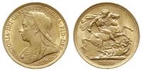 funt 1899/M, Melbourne, złoto 7.99 g, piękna, Se